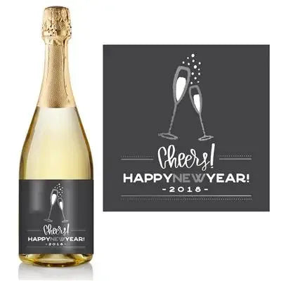 New Year Clink Champagne Label - iCustomLabel