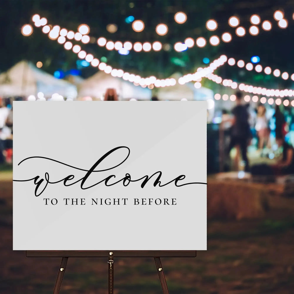 Night Before Signature Wedding Welcome Sign - iCustomLabel