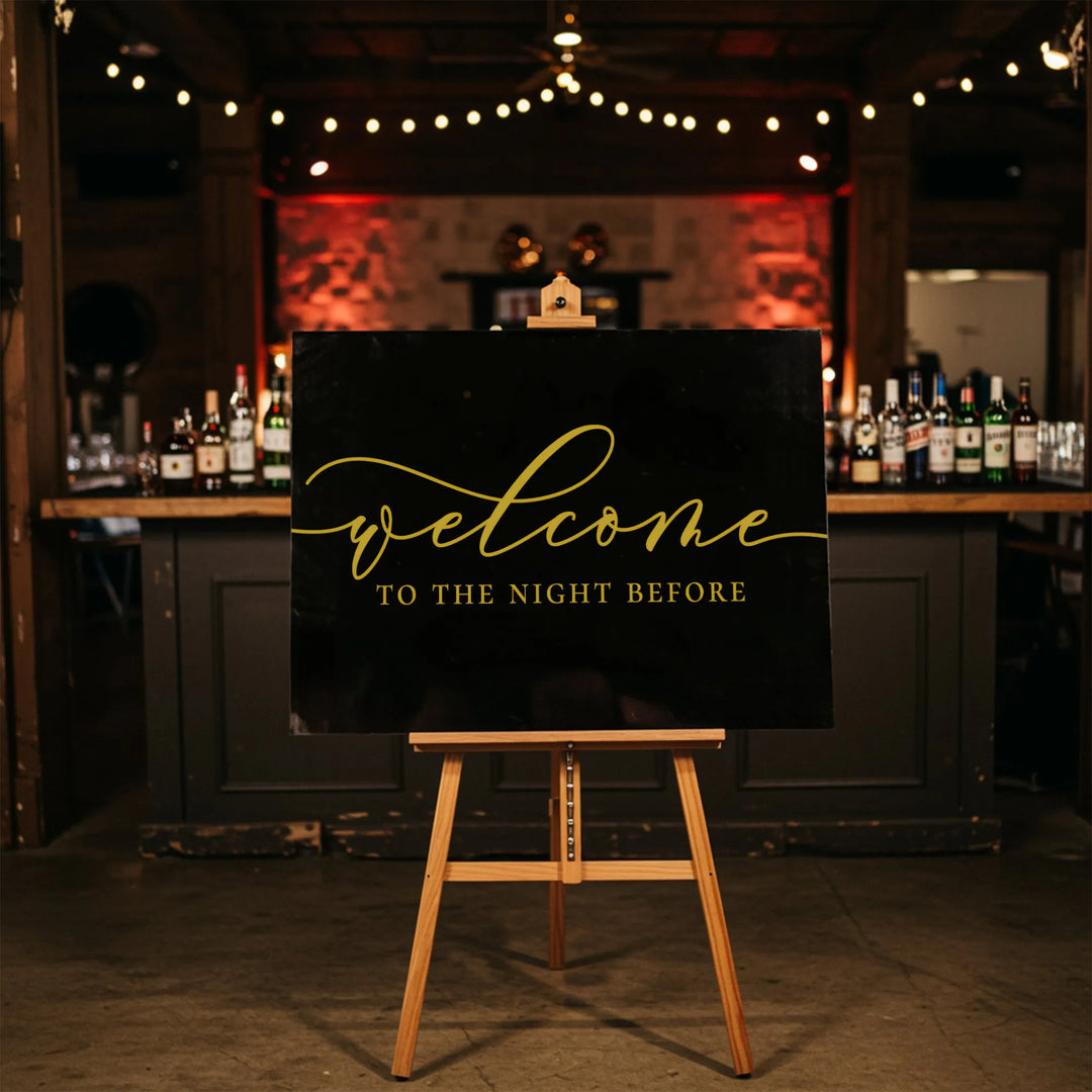 Night Before Signature Wedding Welcome Sign - iCustomLabel