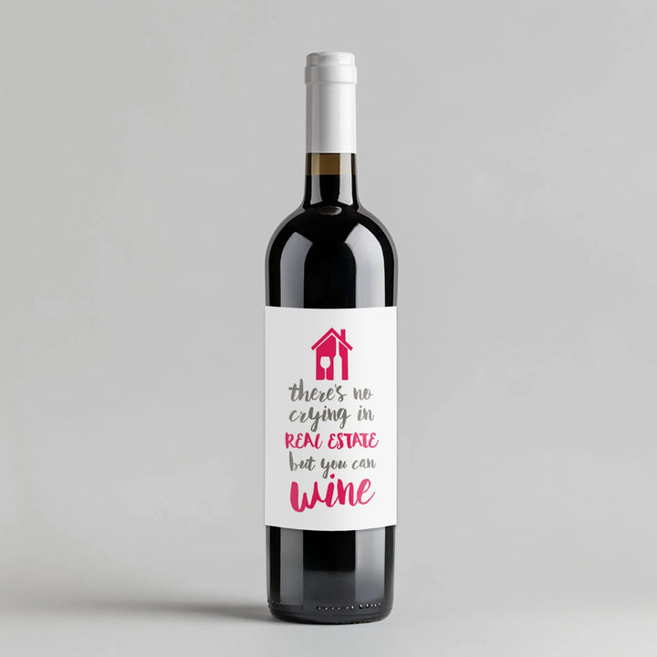 No Crying Realtor Wine Label - iCustomLabel