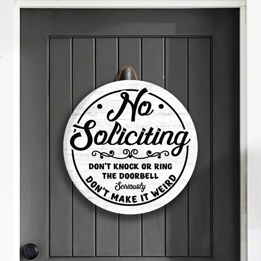 No Soliciting Front Door Decor - iCustomLabel