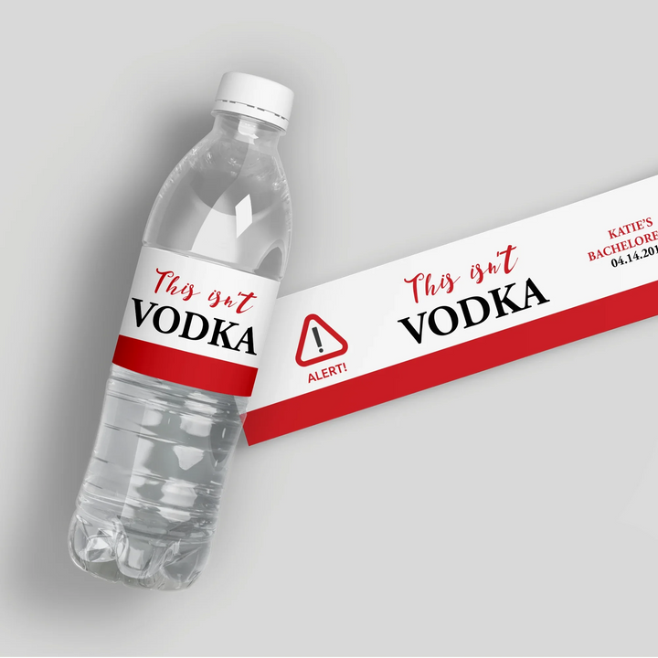 Not Vodka Water Bottle Labels