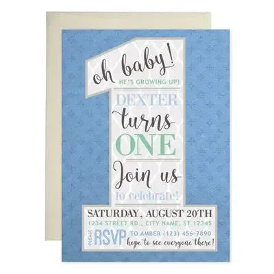 Number One Boy Birthday Invitations | iCustomLabel