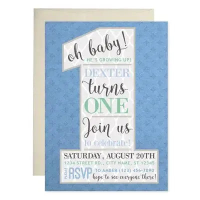Number One Boy Birthday Invitations - iCustomLabel