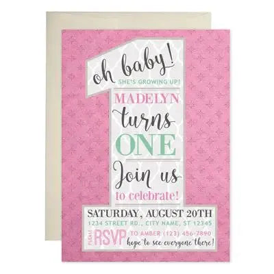 Number One Girl Birthday Invitations - iCustomLabel