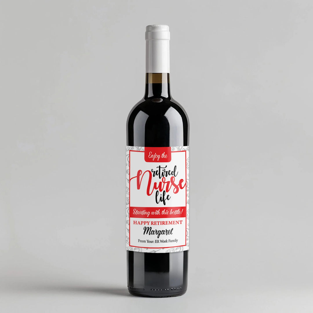 Nurse Life Retirement Wine Label - iCustomLabel