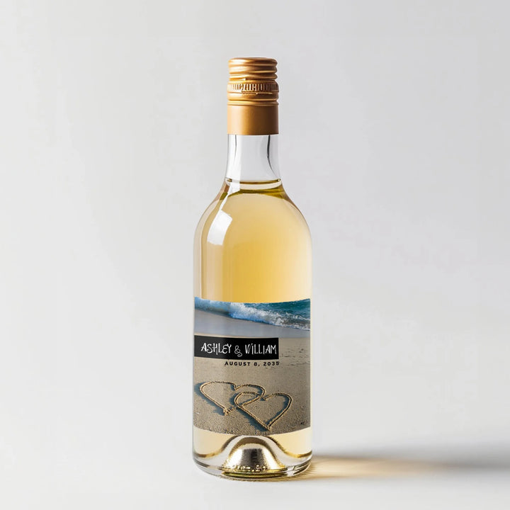 Ocean Hearts Mini Wine Label - iCustomLabel