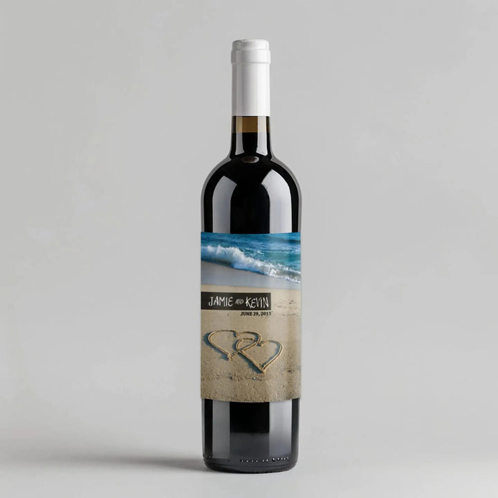 Ocean Hearts Wine Label - iCustomLabel