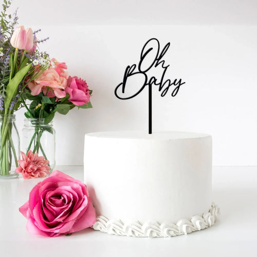 Oh Baby acrylic cake topper for baby shower