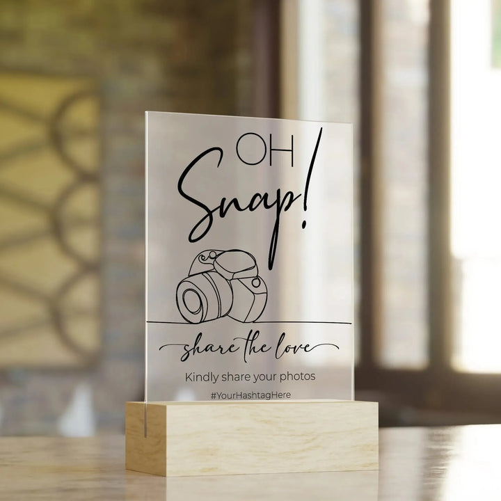 Oh Snap Wedding Table Sign - iCustomLabel