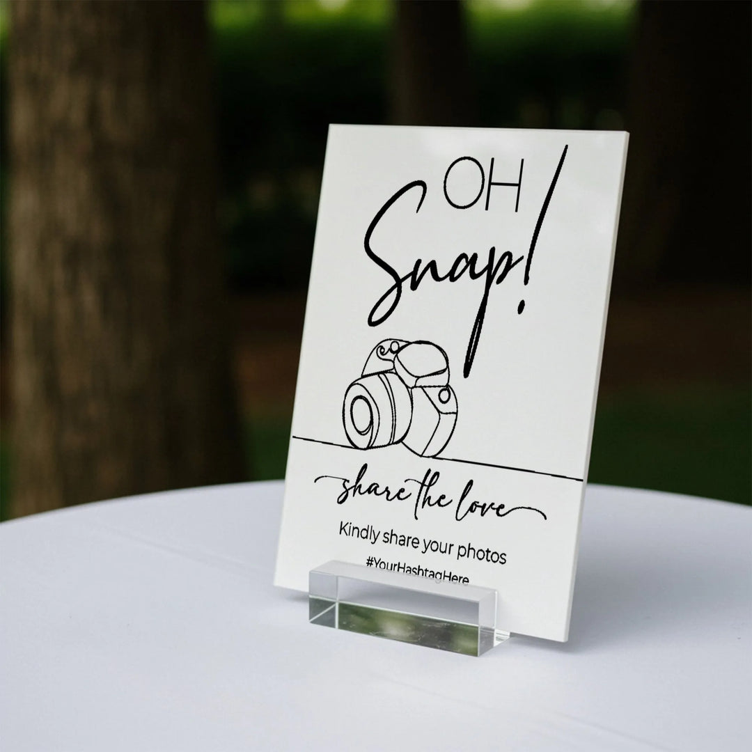 Oh Snap Wedding Table Sign - iCustomLabel