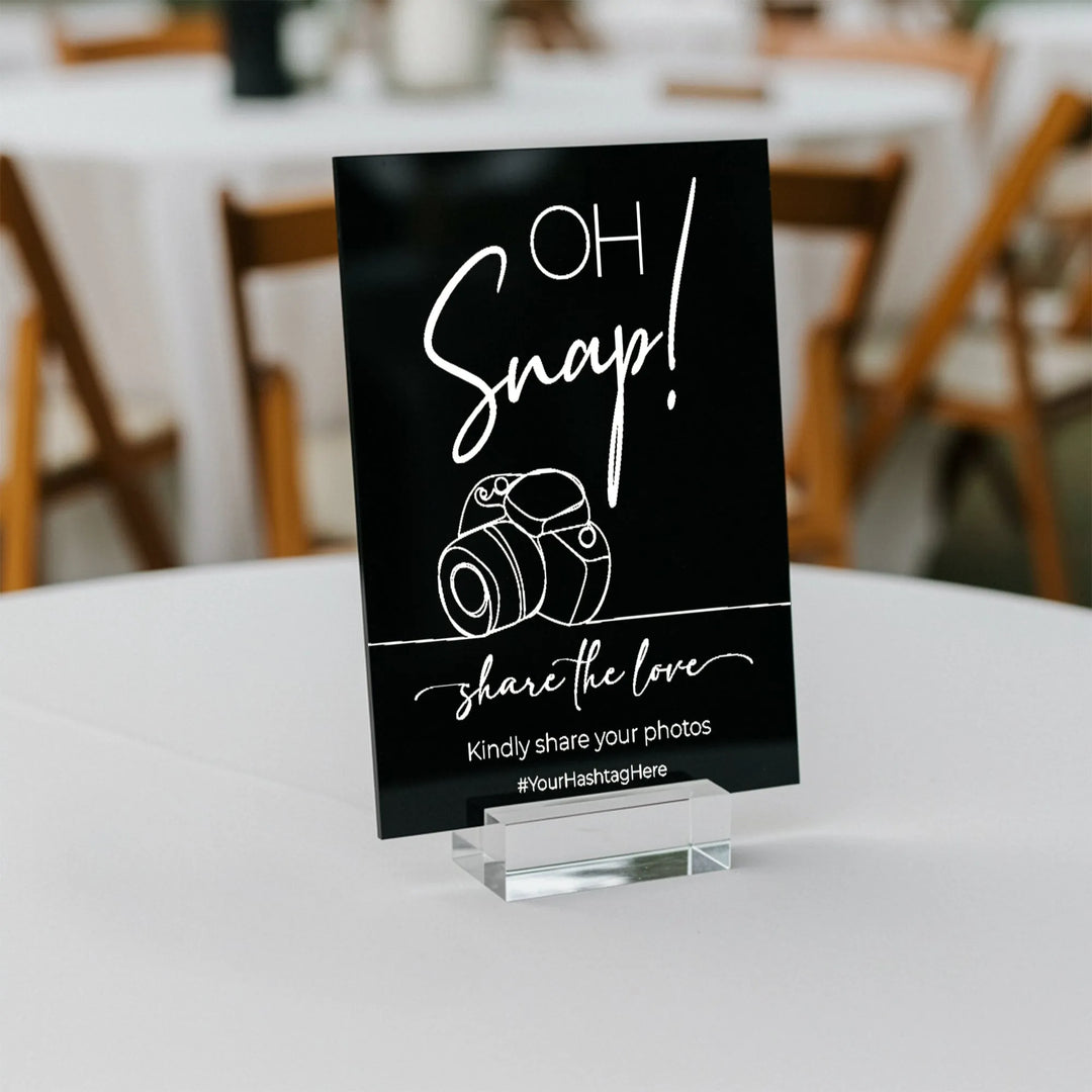 Oh Snap Wedding Table Sign - iCustomLabel
