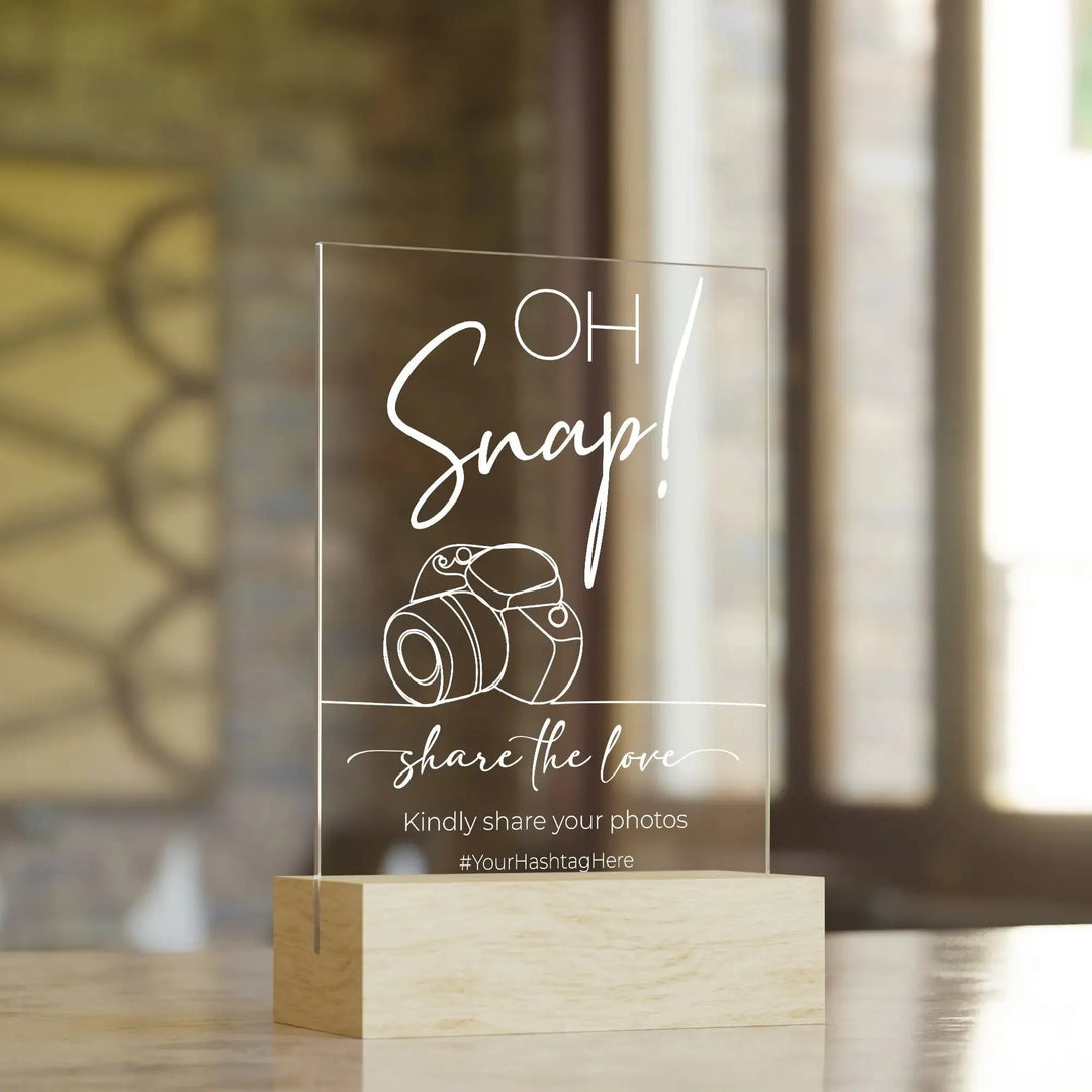 Oh Snap Wedding Table Sign - iCustomLabel