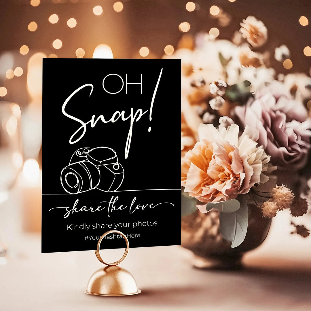 Oh Snap Wedding Table Sign - iCustomLabel