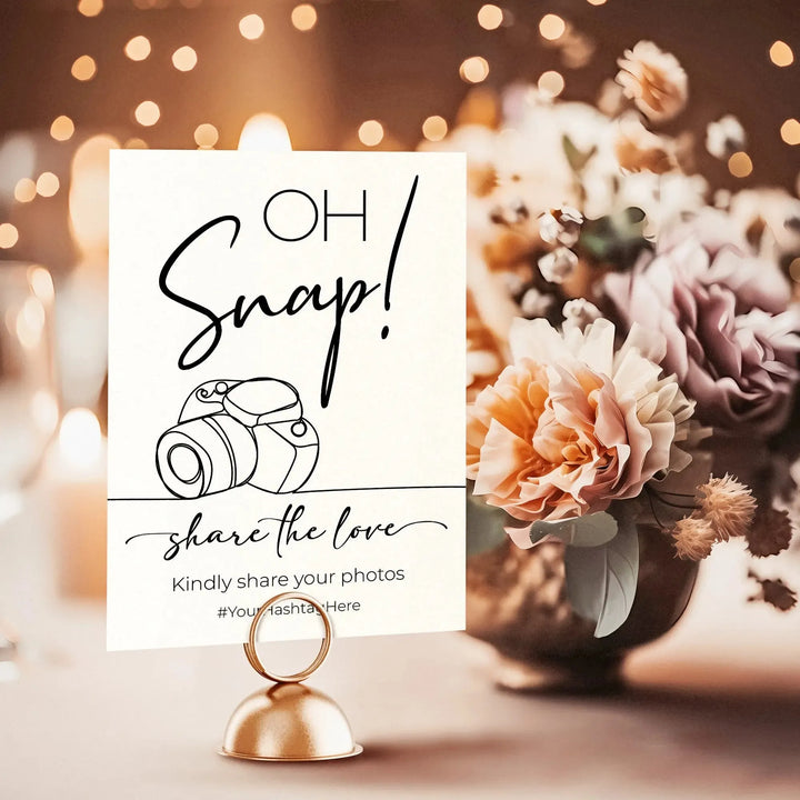 Oh Snap Wedding Table Sign - iCustomLabel