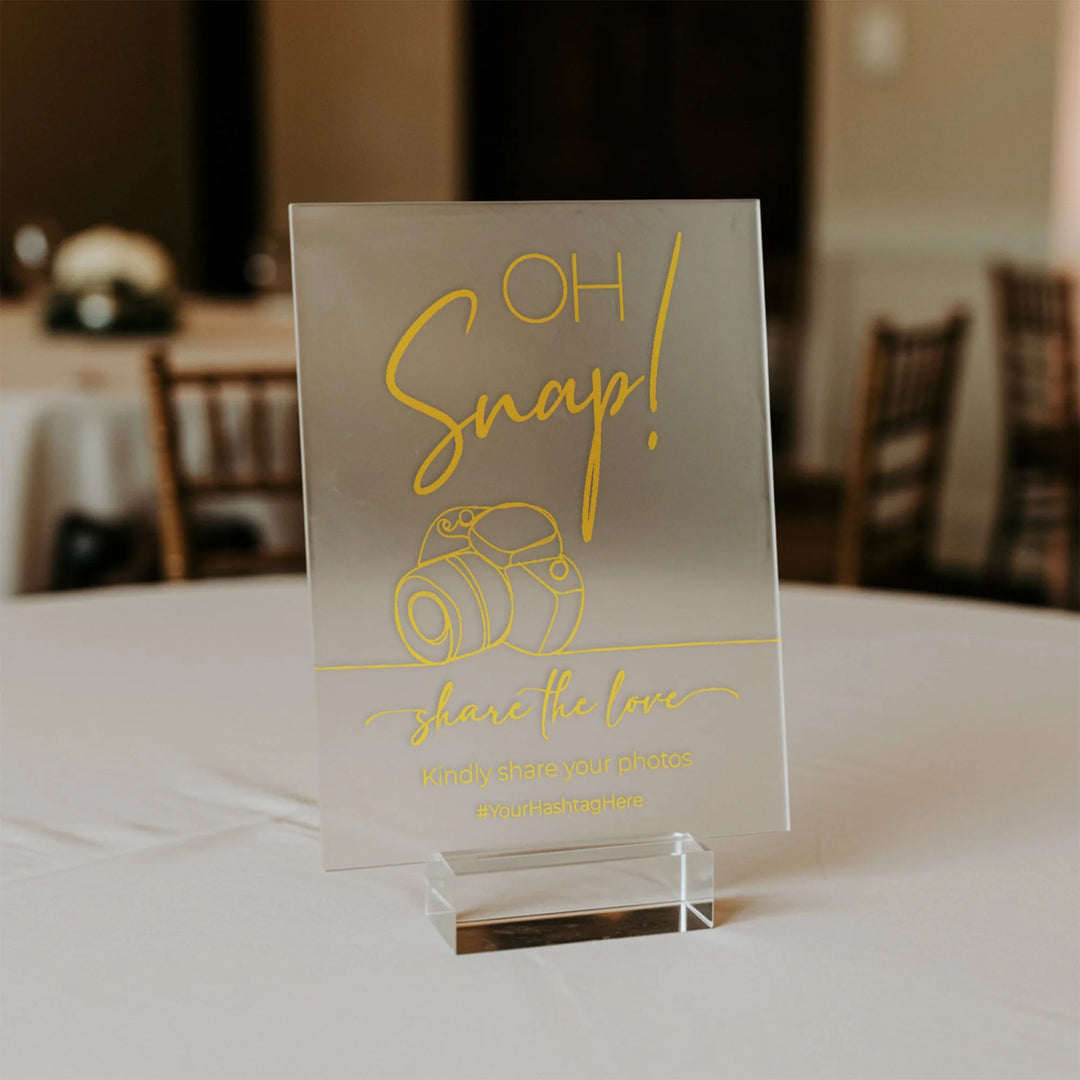 Oh Snap Wedding Table Sign - iCustomLabel