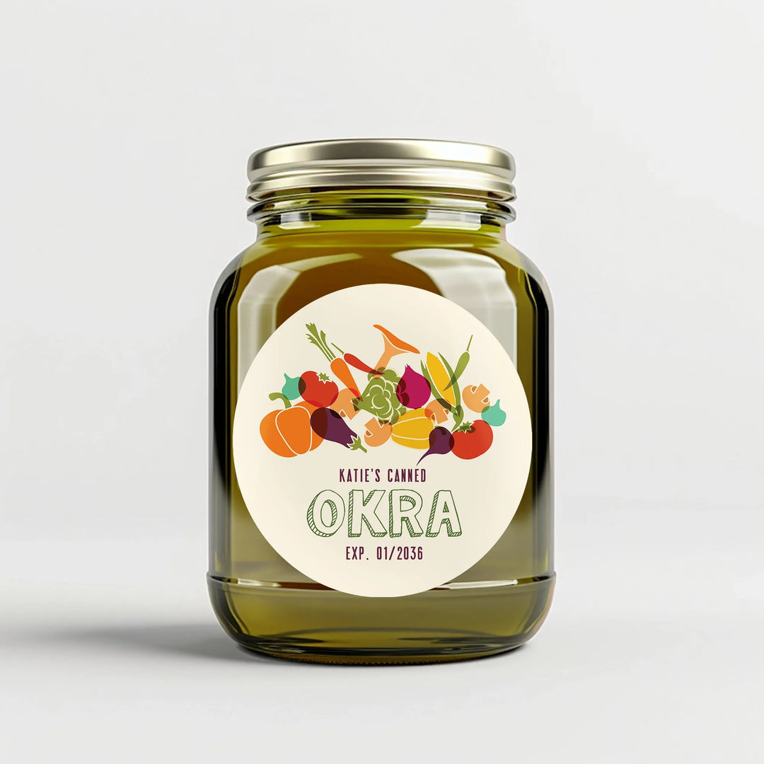 Okra Canning Labels - iCustomLabel