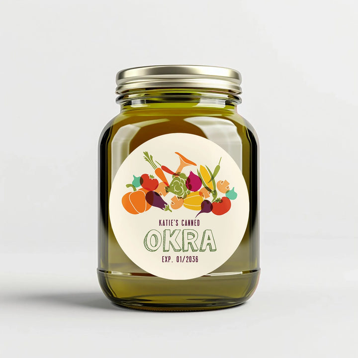 Okra Canning Labels - iCustomLabel