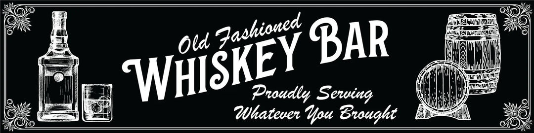 Old Fashioned Whiskey Bar Metal Sign - iCustomLabel