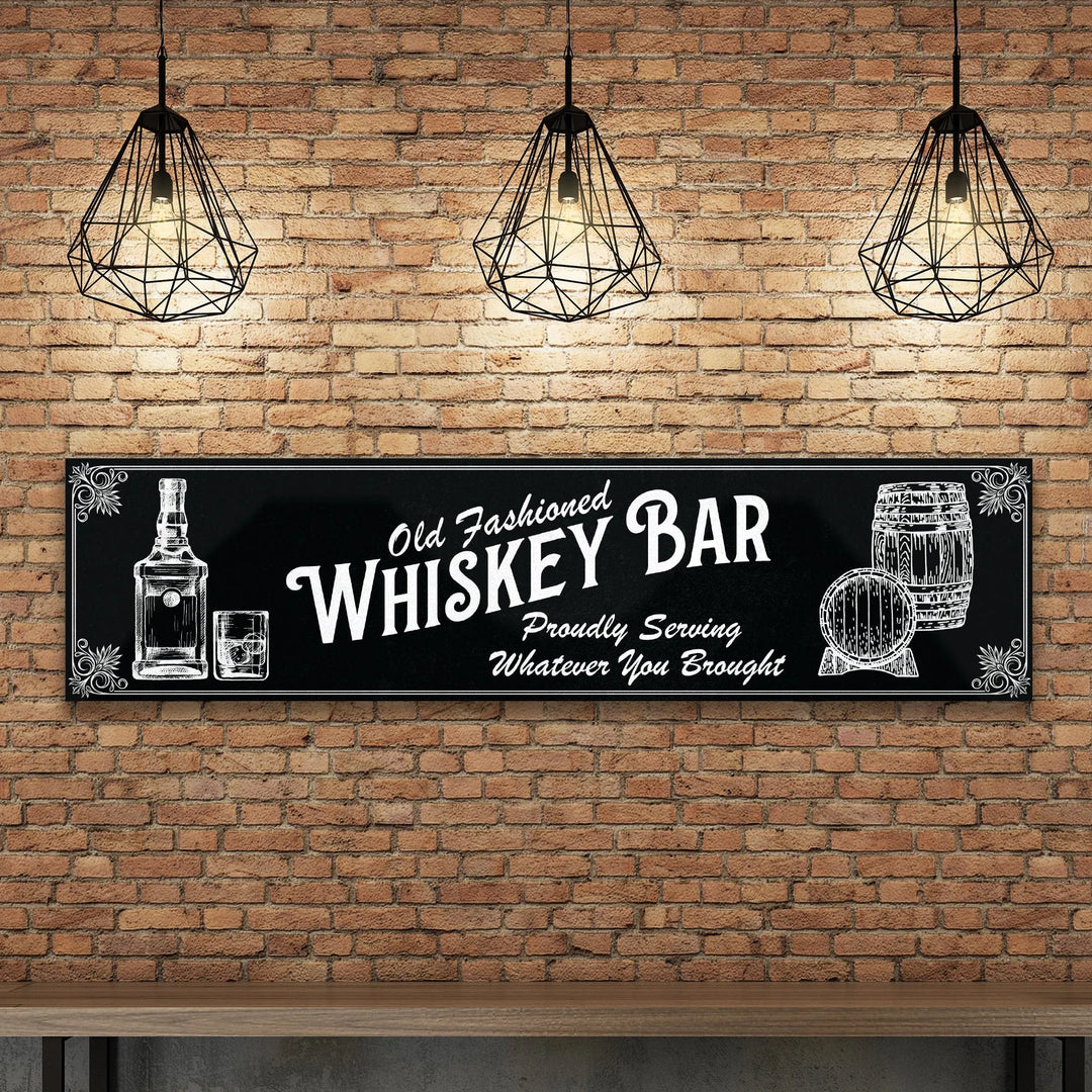 Old Fashioned Whiskey Bar Metal Sign - iCustomLabel