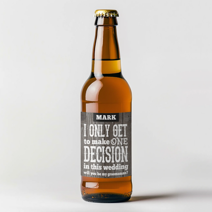 One Decision Groomsman Beer Label - iCustomLabel