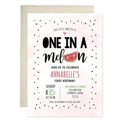 One In A Melon Birthday Invitations - iCustomLabel