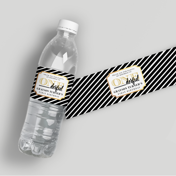 Onederful Water Bottle Labels