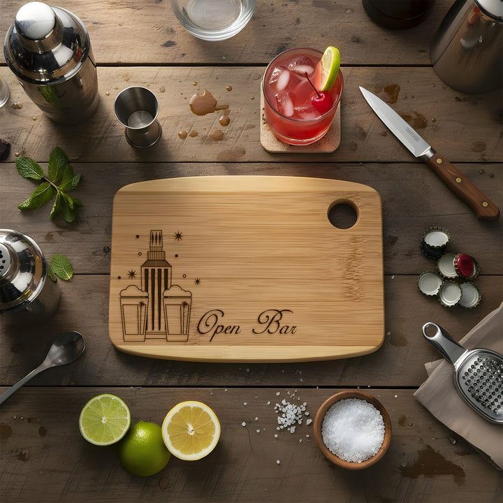 Open Bar Bamboo Cutting Board