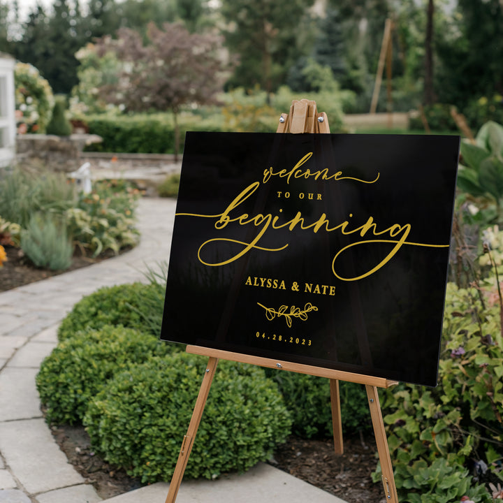 Our Beginning Wedding Welcome Sign - iCustomLabel
