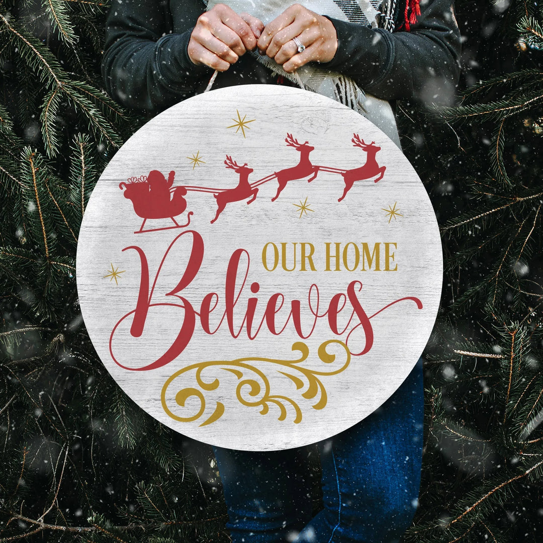Our Home Believes Christmas Door Decorations - iCustomLabel