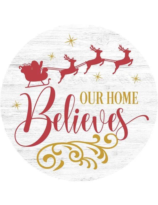 Our Home Believes Christmas Door Decorations - iCustomLabel