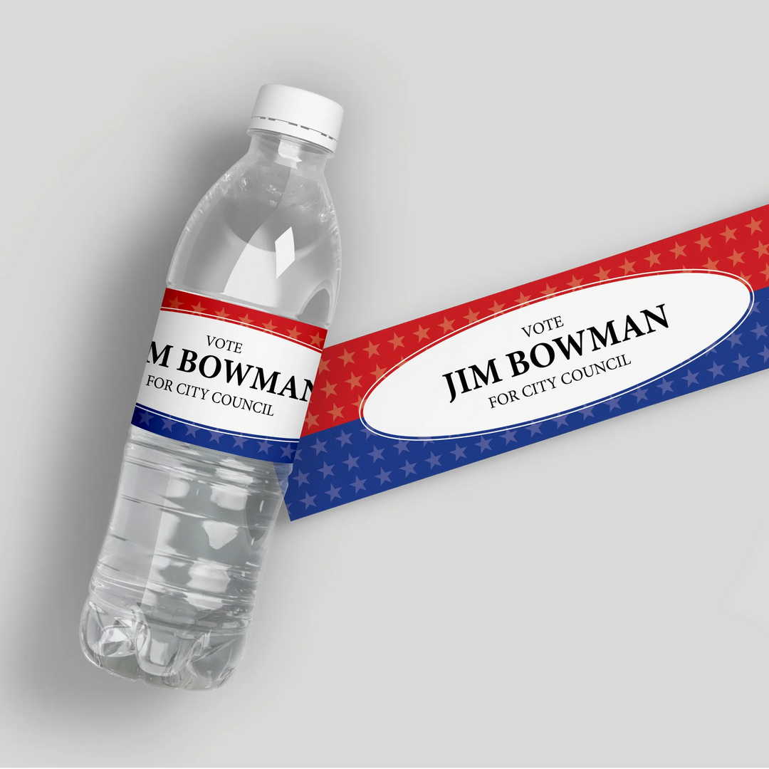 Oval Political Water Bottle Labels - iCustomLabel