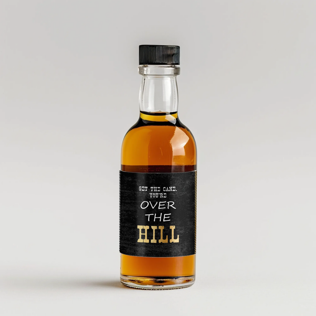 Over The Hill Birthday Mini Liquor Label - iCustomLabel