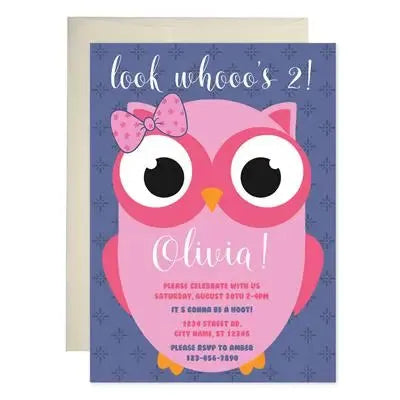 Owl Birthday Invitations - iCustomLabel