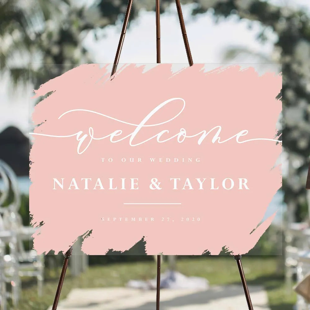 Paint Swatch Acrylic Wedding Welcome Sign - iCustomLabel