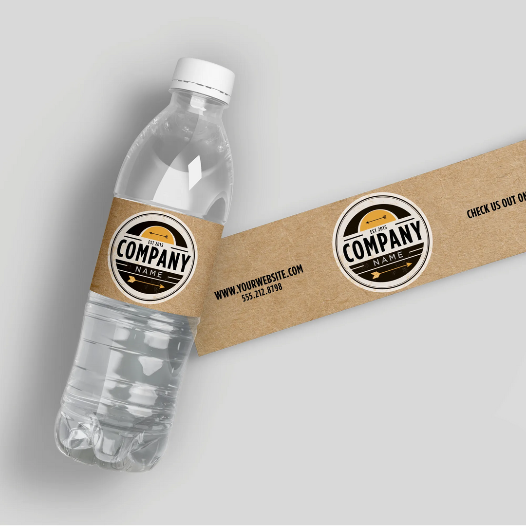 Paper Business Water Bottle Labels - iCustomLabel