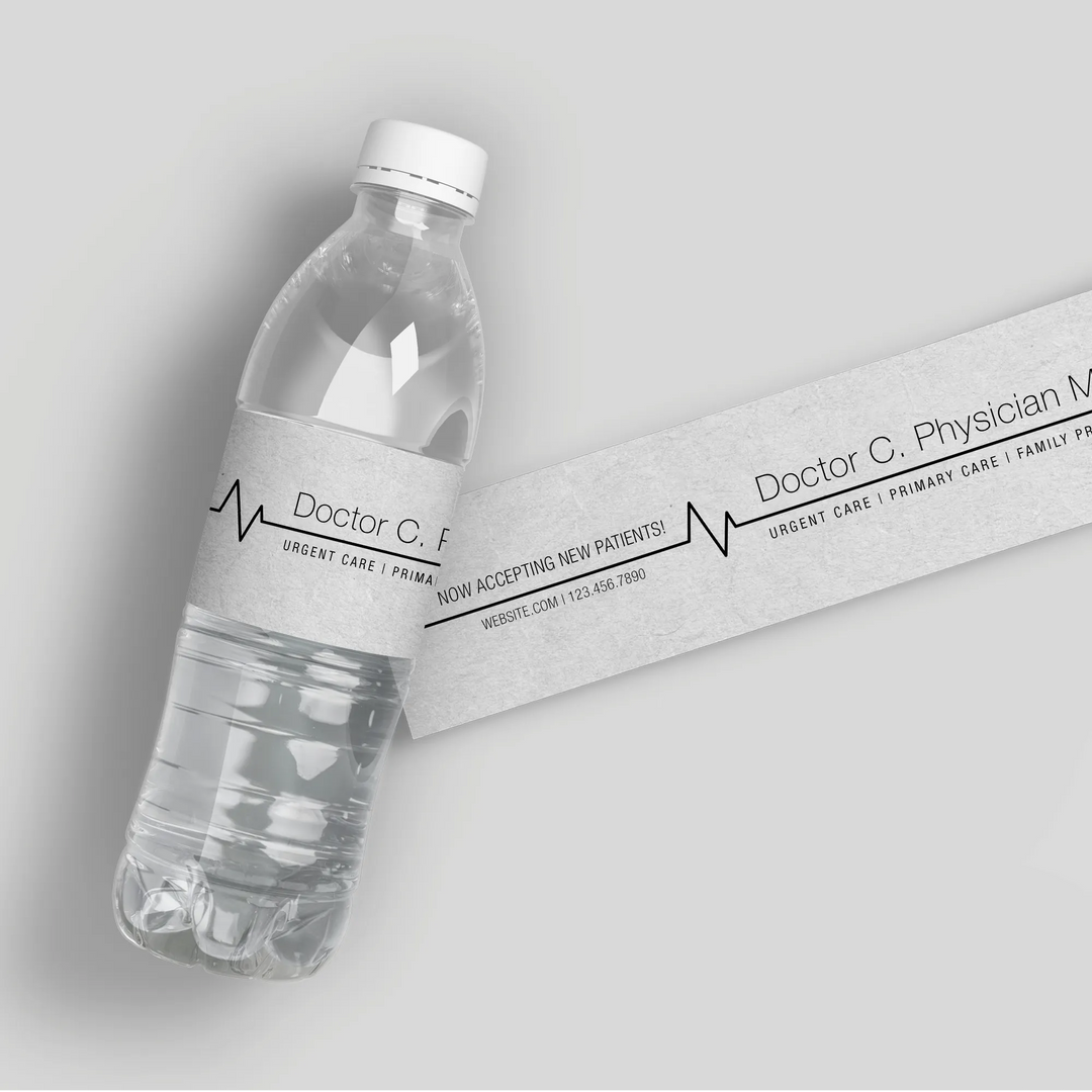 Paper EKG Doctor Water Bottle Labels - iCustomLabel
