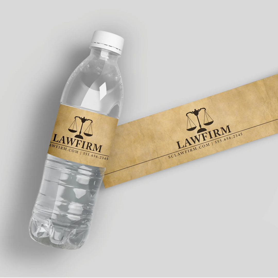 Paper Law Firm Water Bottle Labels - iCustomLabel