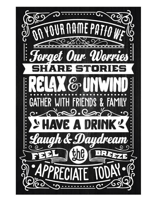 Patio Rules Metal Sign - iCustomLabel