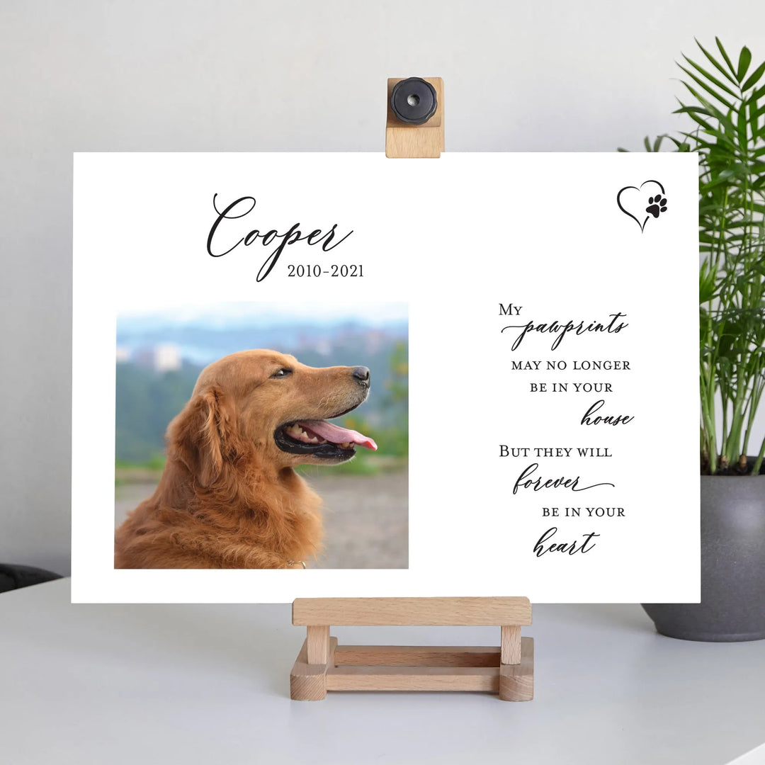 Paw Prints Dog Photo Memorial Sign - iCustomLabel