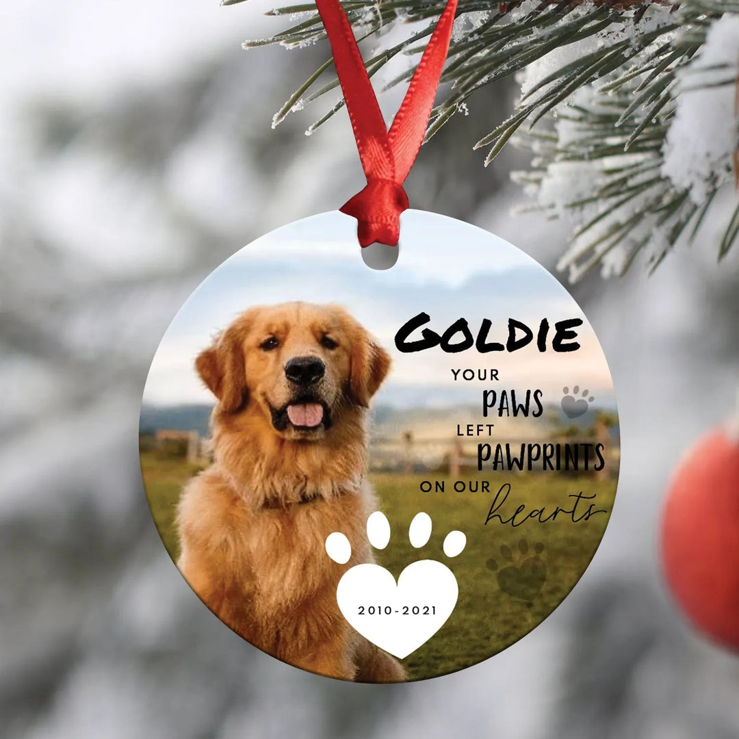 Pawprints Photo Christmas Ornament - iCustomLabel