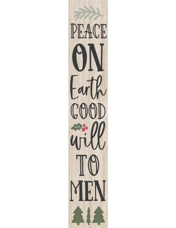 Peace On Earth Christmas Porch Sign - iCustomLabel