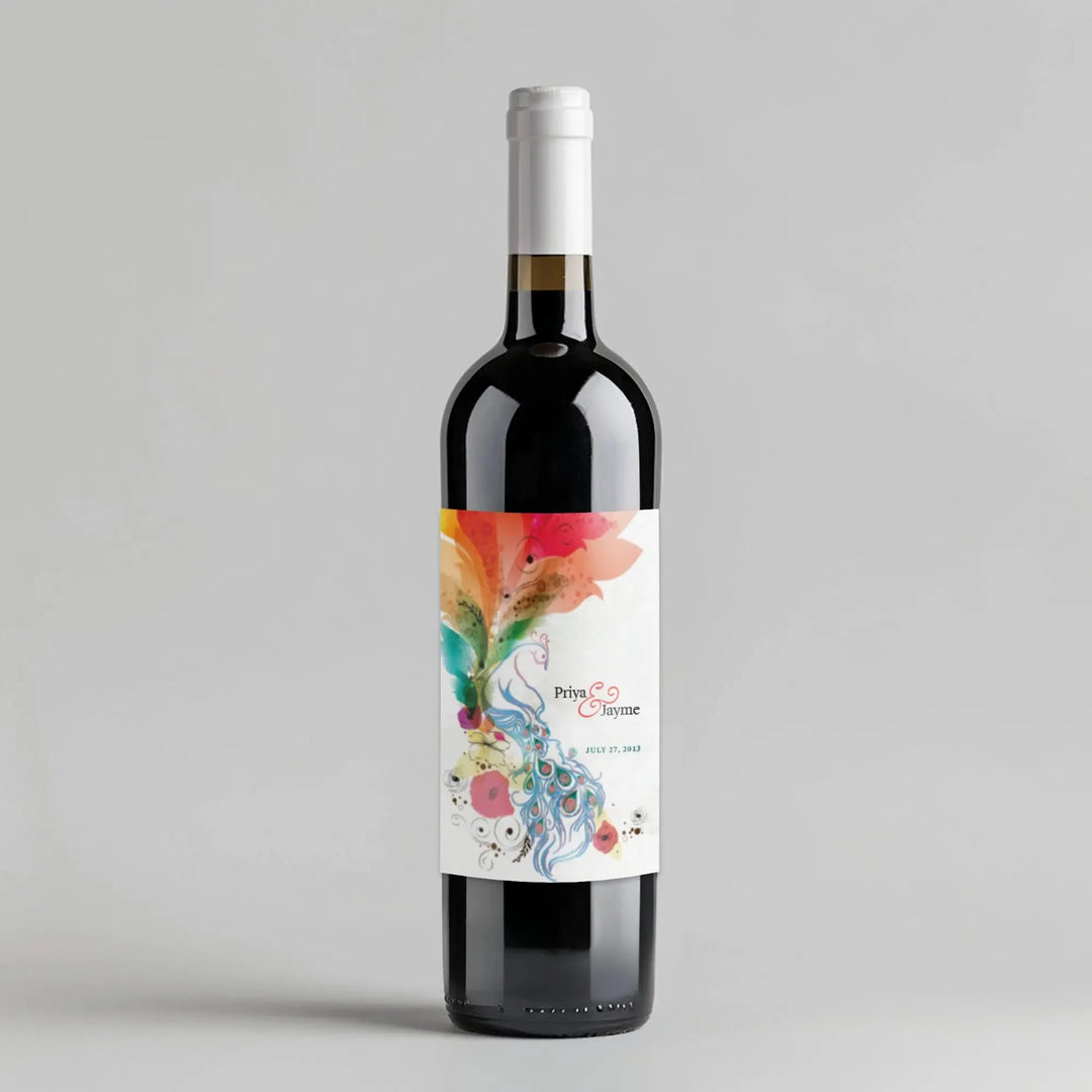 Peacock Wine Label - iCustomLabel