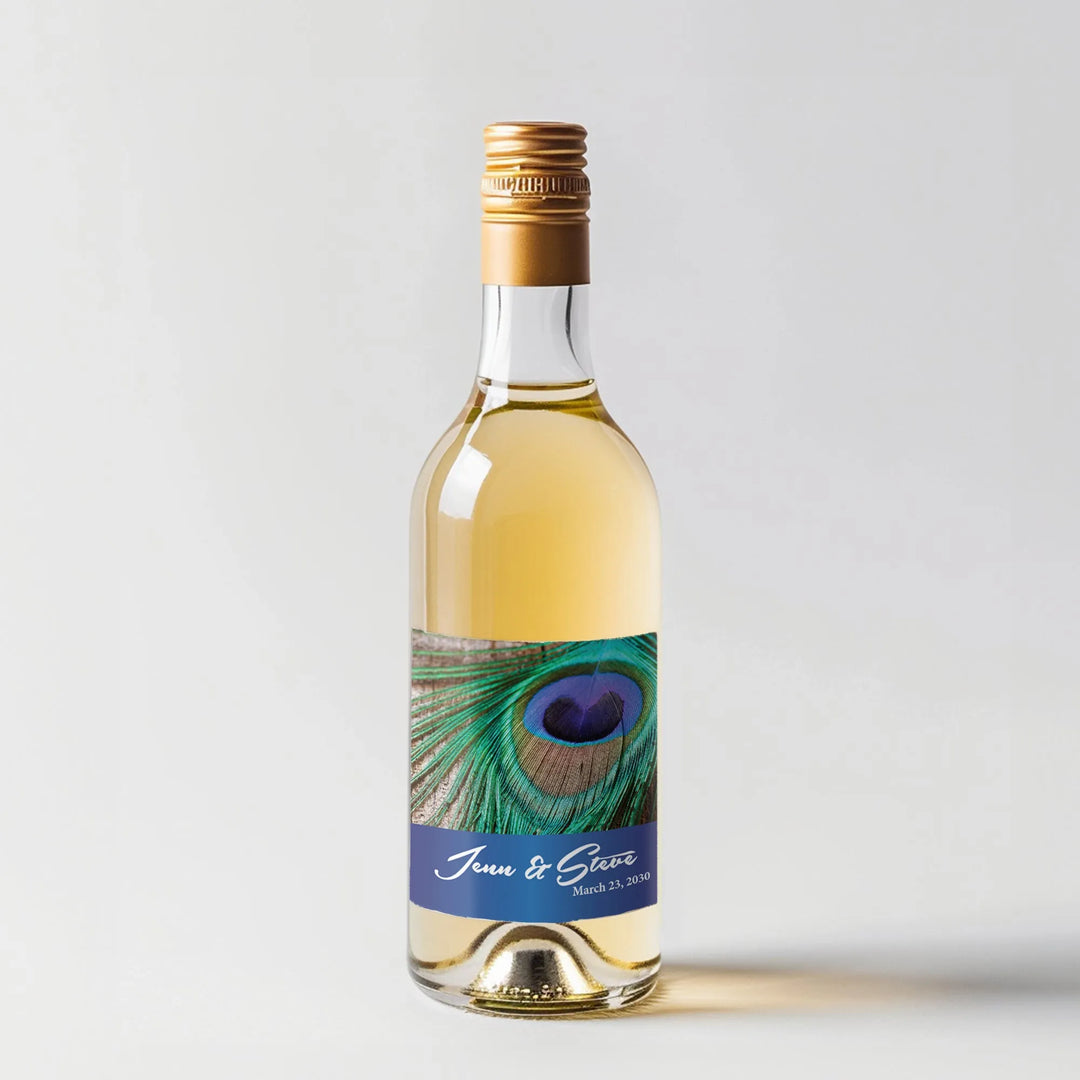 Peacock Wood Mini Wine Label - iCustomLabel