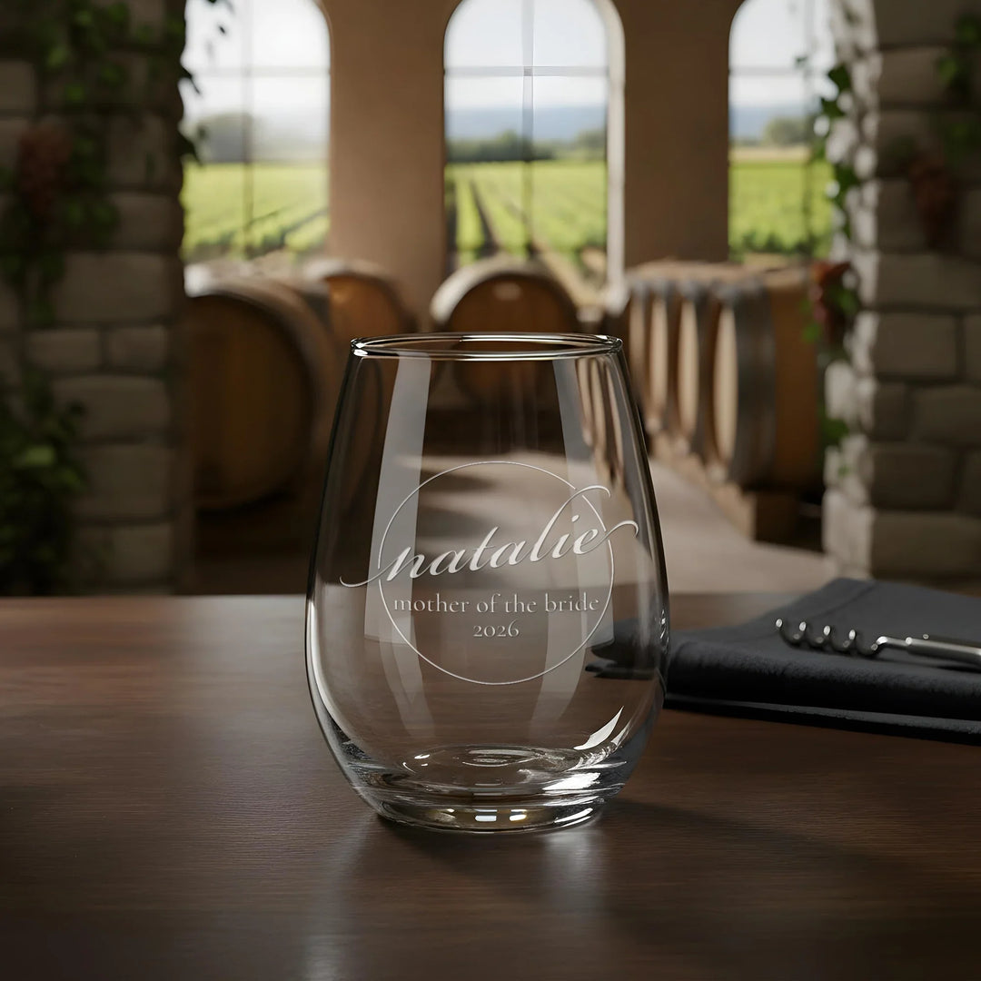 personalized-bridesmaid-stemless-wine-glass-custom-engraved-gift-icustomlabel-5 - iCustomLabel