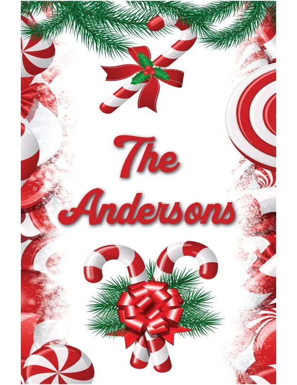 Personalized Candycane Metal Garden Flag - iCustomLabel