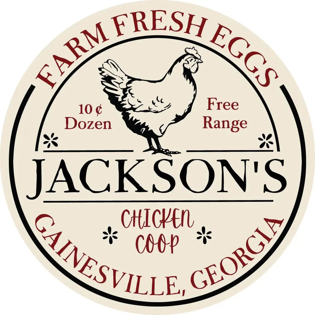 Personalized Chicken Coop Metal Sign - iCustomLabel