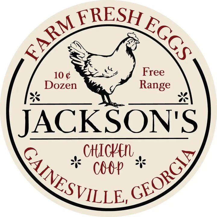 Personalized Chicken Coop Metal Sign - iCustomLabel