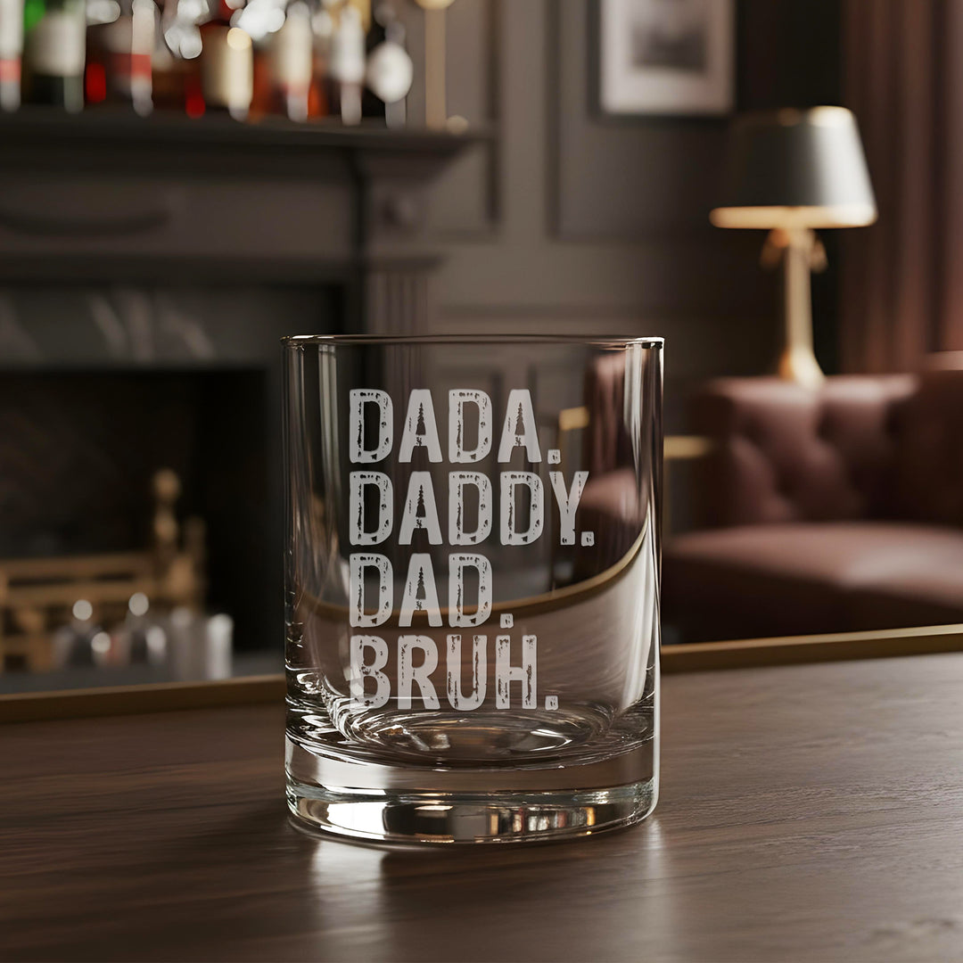 Personalized Father's Day Whiskey Glass - Custom Etched Rocks Glass - iCustomLabel