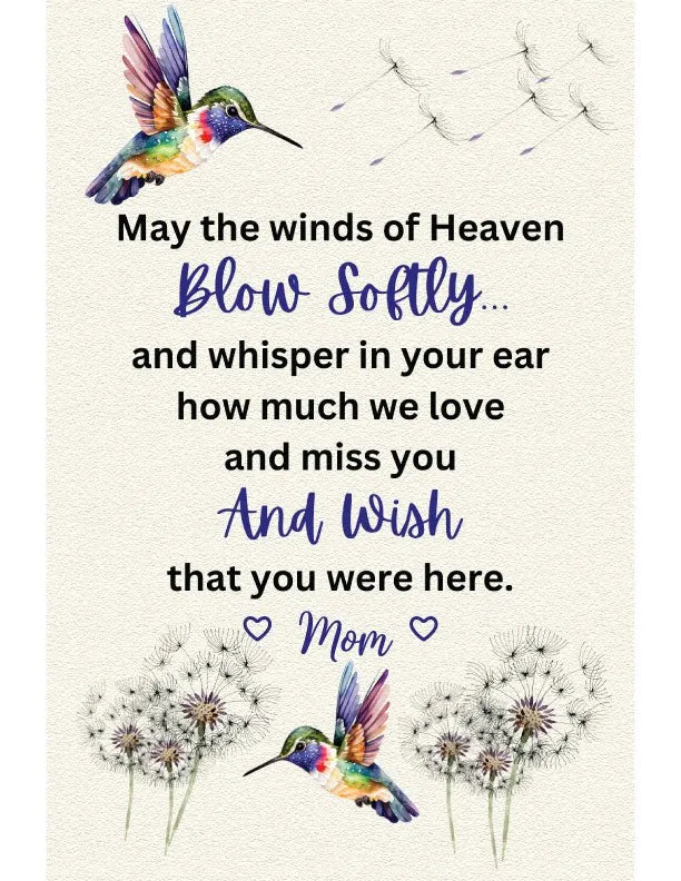 Personalized Hummingbird Memorial Metal Garden Flag - iCustomLabel